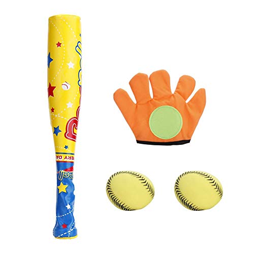 VGEBY1 Juego de béisbol, Juguetes de béisbol de Tela Práctica Deportiva al Aire Libre en el Interior con Bate de Pelota, Guante para niños