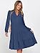 ANRABESS Womens Fall Midi Dresses Long Sleeve V Neck Swing Tiered Work Business Casual 2025 Flowy Beach Vacation Dress Deep Blue Large