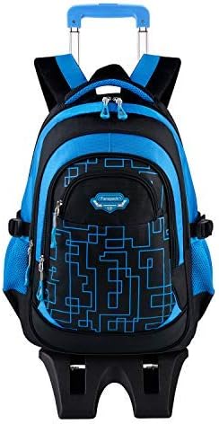 Fanspack School Bags for Boys with Wheels Rucksack for School Childrens Luggage on Wheels Kids Trolley Backpack Rolling School Backpack for Boys