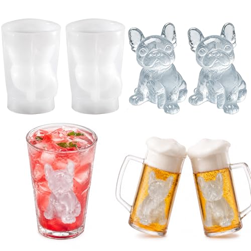 Molde de silicona perro 2 piezas para hielo y manualidades miniatura 1