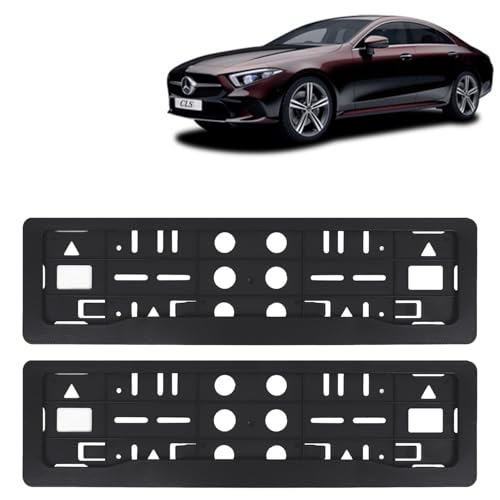 Image of KINGSWAY CLS Car Number Plate Frames for All 2019 Onwards Models of Mercedes Benz Car Registration Plate Holders, Black Licence Plate Covers (Front and Rear), Universal Size 51.5 x 14.5 cm