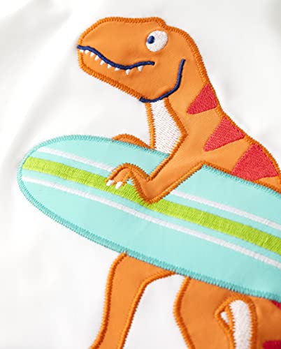 Gymboree Boys Long Sleeve Rashguard And Swim Trunk, Matching Toddler Outfit, Lime Dino/Dino Surfer, 8 #TOP2