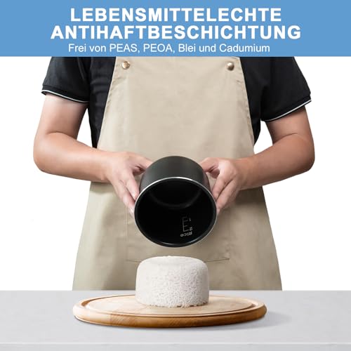Bear Reiskocher 2-Tassen ungekocht, 1.2L klein mit Antihaftbeschichtung, BPA-frei, tragbarer Mini-Reiskocher, eine Taste zum Kochen und Warmhalten, weiß