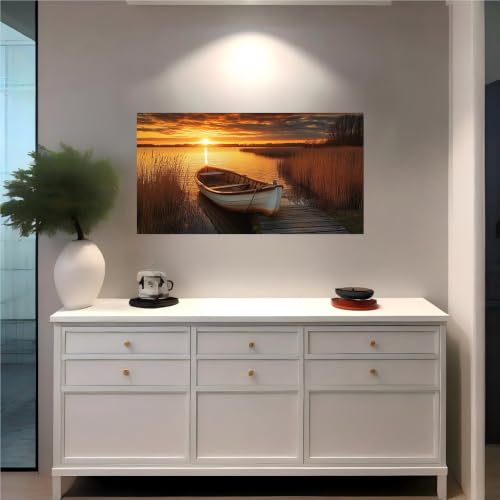 Adhesivo de pared atardecer y barca pequeña que transforma tu hogar en un refugio 3
