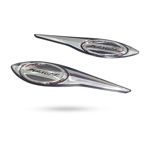 Image of RJVON - Bike Tank Bajaj Avenger 3D Emblem in Chrom 2 Pcs for Bajaj Avenger Logo