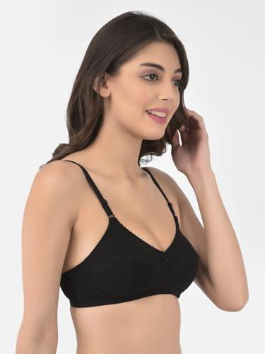 Image of Softline Women's Cotton Blend Wire-Free Non-Padded Cut & Sew | Full Coverage Bra Combo | Comfortable & Supportive Everyday Wear (Pack of 2)