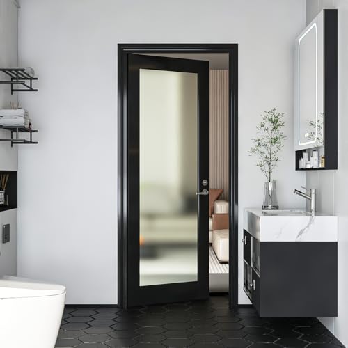 24 x 80 Frosted Tempered Glass Interior Pantry Door Slab