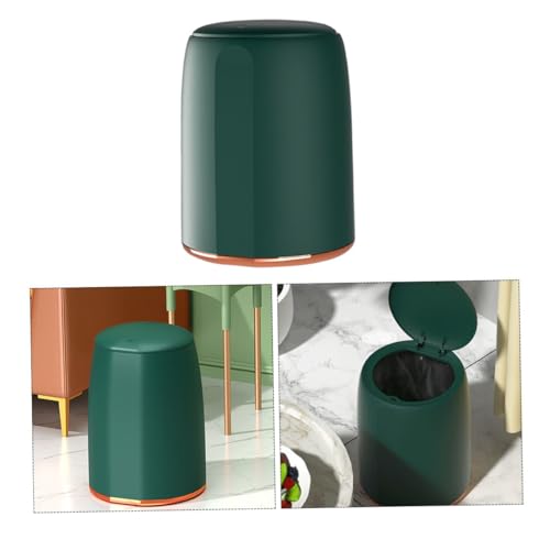 Bote de basura con prensa doble capa y tapa, 6.5 galones verde miniatura 7