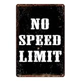 Car Room Decor Garage Signs For Men Vintage Metal Tin Signs Street Sign For Bedroom Funny Road Sign Garage Wall Decor Race Car Room For Boys Man Cave Decor No Speed Limit 8 X 12 Inch