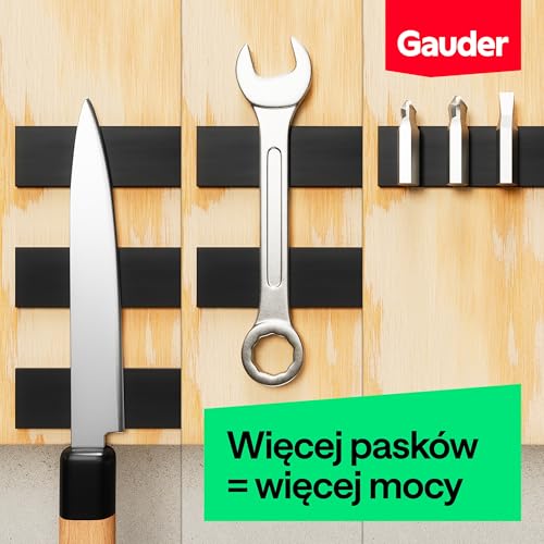 GAUDER Taśma Magnetyczna Samoprzylepna Mocna - Magnetyczny Pasek do Cięcia o Wysokiej Przyczepności - Taśma z Mocnym Klejem (6 m x 15 mm)