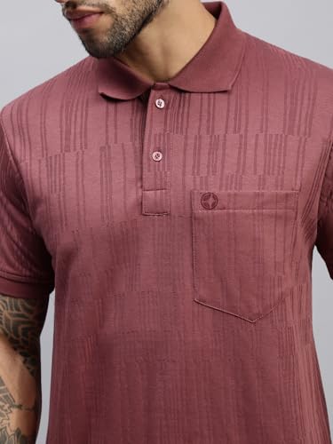 Image of Lux Nitro Men's Polo T-Shirt with Pocket | Cotton Rich Brasso Jacquard | Modern Relaxed Fit | Casual & Smart Wear