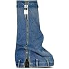 LEMONADE Women's Denim Boots Padlock Fold Over Knee High Platform Boots Pull-On Boots