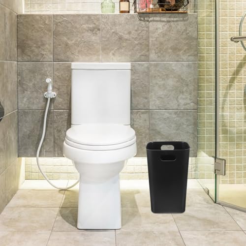 Caneca de basura negra grande sin tapa para hogar miniatura 5