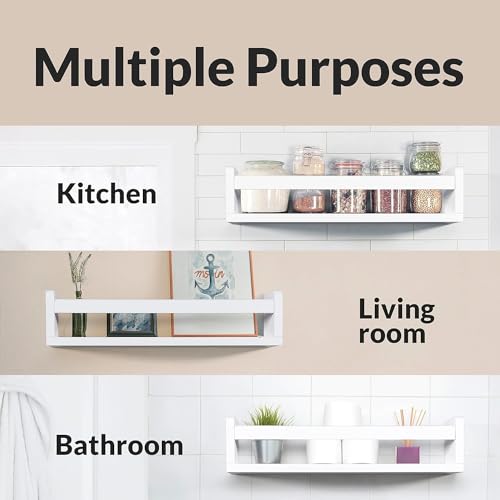 Image of WooDinto Wall Shelves for Living Room, Bedroom|Wall Mounted ShelfWall Hanging Storage Unit|Wall Organiser Shelf (Black, Floating Set of 3 - Black - 18 Inch)