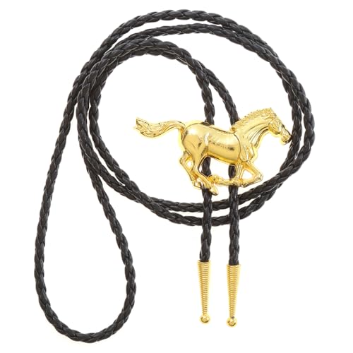 Image of HUABOLA CALYN Bolo Tie for Men Women, Native American Turquoise /Longhorn Bull /Eagle /Horse Bolo ties,Western Tie Costume