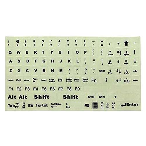 Pegatinas de Teclado en Inglés con Efecto Luz Nocturna miniatura 1