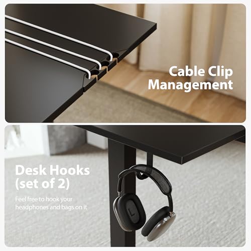 Image of Agilestic L Shaped Standing Desk 63 x 55 inch Adjustable Height, Electric Corner Standing Desk, Sit Stand Computer Table with Splice Board, Black