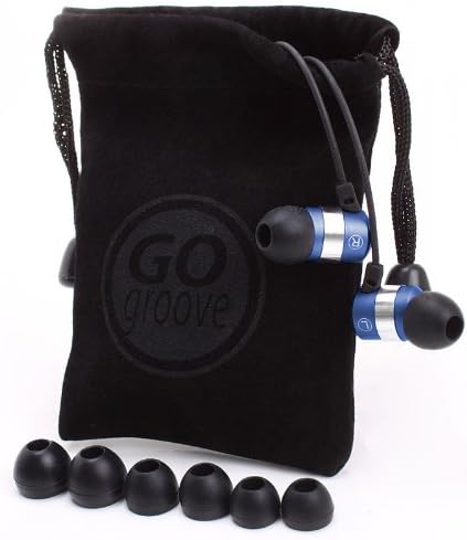 Miniatura 3 de GOgroove AudiOHM - Auriculares HF con micrófono, graves profundos y cómodos geles de oído (azul) con diseño de aislamiento de ruido, carcasa