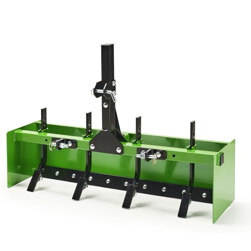 ONECHOI Box Blade Scraper 46 Three-Point Hitch Tow Behind Attachments for Cat-0 Garden Lawn Mower Tractors w/12mm Thicken Shank Great for Leveling Grading Landscaping and More