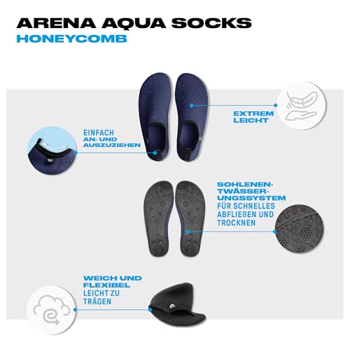arena Unisex-Wassersocken mit Honigwabenmuster, Damen- und Herren-Badesocken, Schwimmsocken für Schnorcheln und Aquagym Damen/Herren… – Ansicht 5