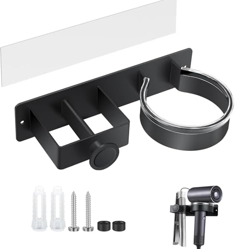 HPiano Soporte Secador de Pelo,Soporte Secador Pelo y Plancha,Soporte Plancha Pelo de Acero Inoxidable,Soporte para secador de Pelo y Plancha de Pelo para Baño, hoteles, Barbershop