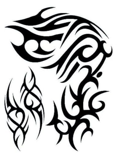 Tatouage temporaire pour bras et épaule - Tatouage tribal - Tatouage temporaire - Faux tatouage PC-006