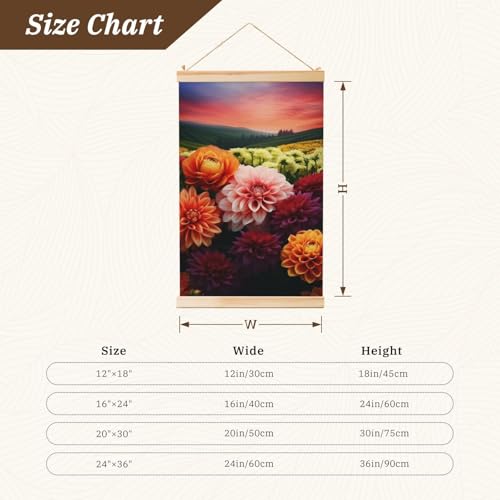 Bannière murale fleurie de style vintage avec support en bois véritable prêt à poser - 3