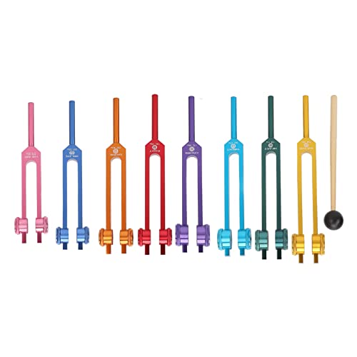 Conjunto de Diapasões de Chakra, Diapasões Sensoriais de Alumínio, Instrumentos de Diagnóstico 8 Peç