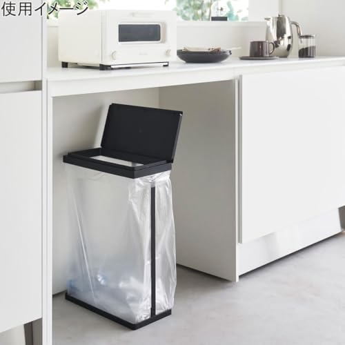 Soporte para bolsa de basura 15.7 gal con tapa negro miniatura 2