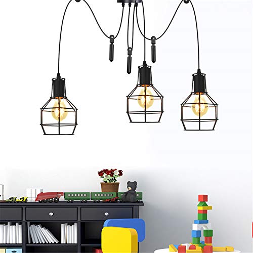 Lámpara de Techo Ajustable para Bricolaje Estilo Industrial con Cable Largo de 2 Metros 4