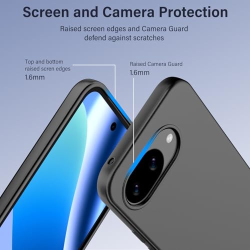 Image of X-level for Google Pixel 10A Case Slim Fit Soft Flexible TPU Phone Cover, Ultra-Thin Light Matte Finish Coating Back Anti-Scratch Shockproof Case for Google Pixel 10A, Black