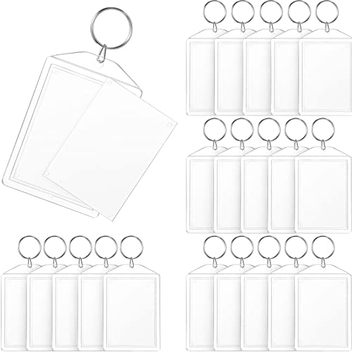 Image of Hicarer Acrylic Photo Insert Keychain 2 x 3 Inch Double Sided Blank Picture Keyring DIY Custom Personalized for Women Men