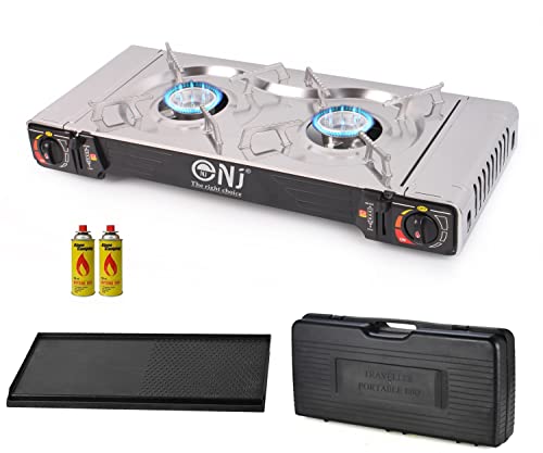 NJ SG-2 Portable Camping Gas Stove Double Burner BBQ Cooker...