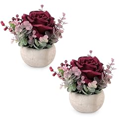 2 Pack Burgundy Rose