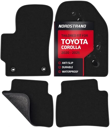 Floor Mats for Toyota Corolla 2020 2021 2022 2023 2024 2025 2026 - Custom 3D Fit - 1st and 2nd Row Set - Rubber Anti-Slip Backing - Heavy Duty 22oz Carpet Mat - All Weather Car Liner Floormats