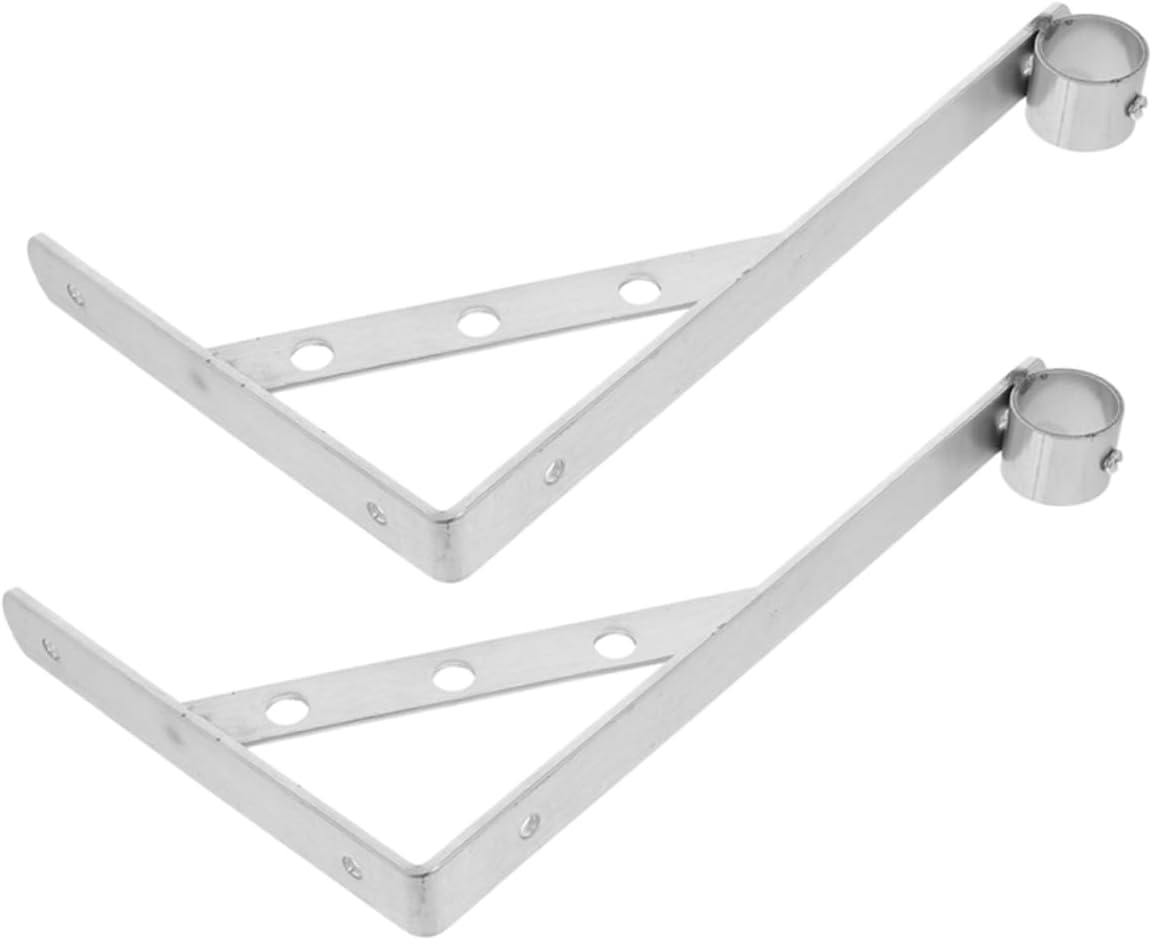 SHINEOFI 2pcs Stainless Steel Closet Rod Brackets Heavy Duty Triangular Support Bracket for Space Saving Wall Mounted Drying Rack Durable and Stylish for Efficient Hanging