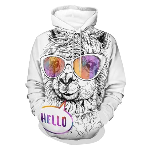Sweat à capuche Alpaga pull manches longues décontracté style hoody unisexe taille S