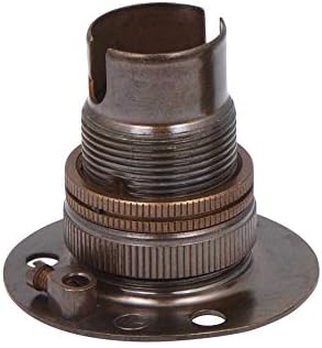 ElekTek B15 SBC Antique Brass Fixed Batten Miniature Lamp Bulb Holder Shade Ring - NOT SUITABLE for B22 Lamp/Light Bulbs - Made in UK