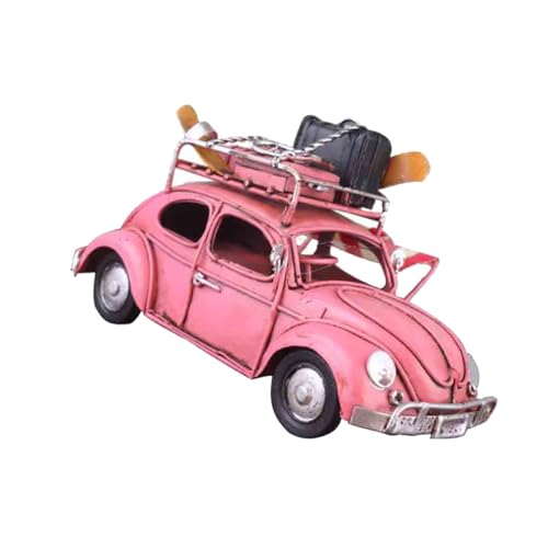 Voiture en fer rose vintage ornement de table déco maison bureau
