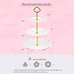 Pack of 10 NWK Cake Stand Set, with 3 x Two-Tier and 3 x Three-Tier Cupcake Stands, 4 x Appetizer Trays, for Birthday Baby Bridal Shower Party (Gold) - Image 3