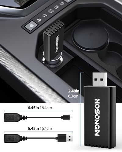 HOSONGIN Adaptador sem fio CarPlay Atualização 2024 para CarPlay com fio de fábrica Mantenha o contr
