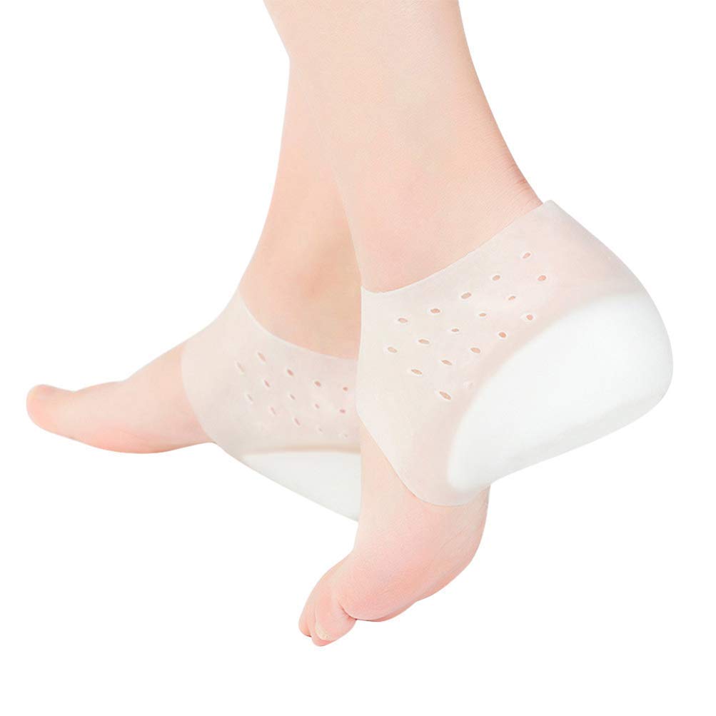 HEALLILY Height Increase Heels Sleeves Invisible Silicone Gel Heel Cushion Heel Cups For Plantar Fasciitis Inserts Pads 33-39Yards (4. 5cm) 2