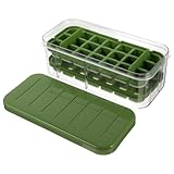 DECOMELODY Bandeja para Hielo de Silicona con Tapa Tenedor Molde de Cubitos Fácil de Liberar para Cócteles Bebidas Frías y Whisky Reutilizable Gran Capacidad