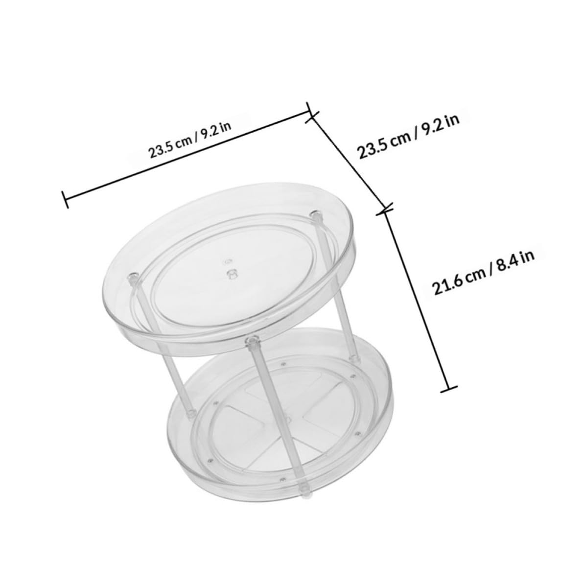 2 Pezzi Organizzatore Girevole Rotondo a Due Livelli in Plastica