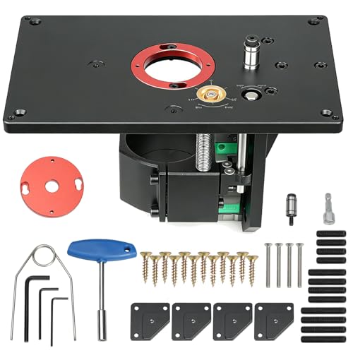Invertierter Oberfräsentisch aus Aluminiumlegierung, Oberfräsenhebetisch Router Tisch Lift Kit, Trimmen Maschine Invertiert Hubtisch Frästisch für Holzbearbeitung, Kunststoffverarbeitung, Modellbau