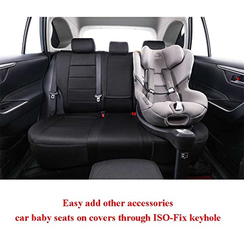 Image of EKR Rav4 Seat Covers Custom Fit for Toyota Rav4 (Only Hybrid) 2019-2025 LE,XLE,XLE Premium,Limited,Woodland Edition,Car Seat Cover Full Set for SUV,Neoprene(Black)