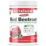 Nutridom Organic Red Beetroot Powder, Canadian-Made, 100% Natural, Sugar-Free, 454g, 90 Servings