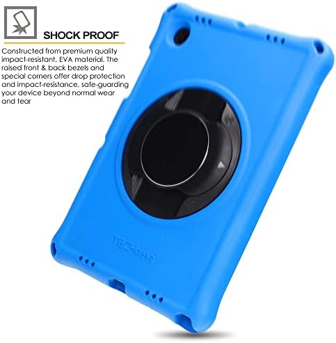 TECHGEAR Bumper+ Case Compatible with Samsung Galaxy Tab A8 10.5" 2022 (SM-X200 / SM-X205) Rugged Shockproof Soft Protective Easy Grip Body Case with Stand, Holder, Screen Film, Kids Proof Case [Blue]