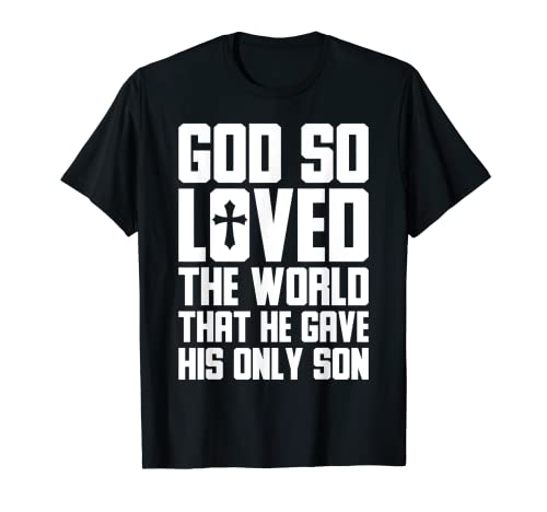 Camisa cristiana religiosa John 3:16 Christian Cross Biblia Camiseta
