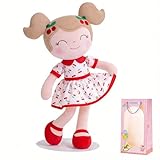 Gloveleya Baby Doll Girl Gifts Plush Toys Soft Dolls Baby Gifts Cherry Girl Red 15 Inches with Gift Box New